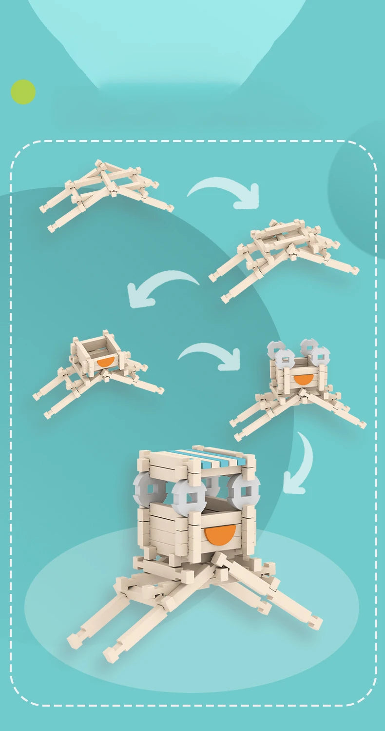 Natural Wooden Building Blocks Set for Toddlers