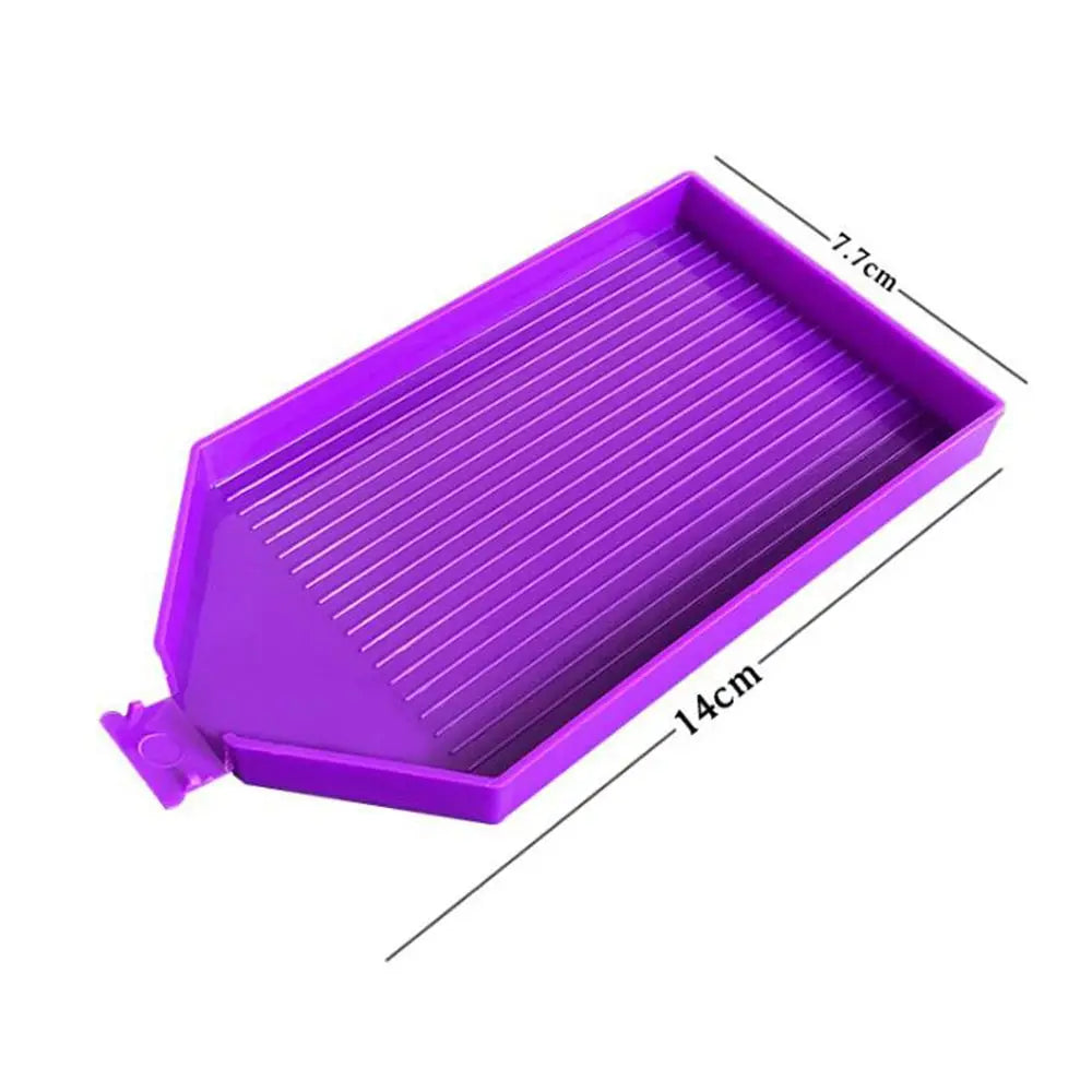 Purple large diamond painting tray with a pop-up plug for bead sorting