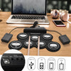 Foldable Silicone Electronic Drum Pad with Drumsticks and Sustain Pedals