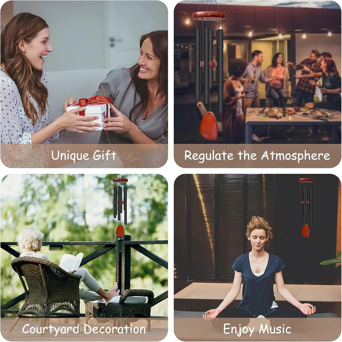 A set of decorative wind chimes used for unique gifts, atmosphere regulation, courtyard decor, and enjoying music.