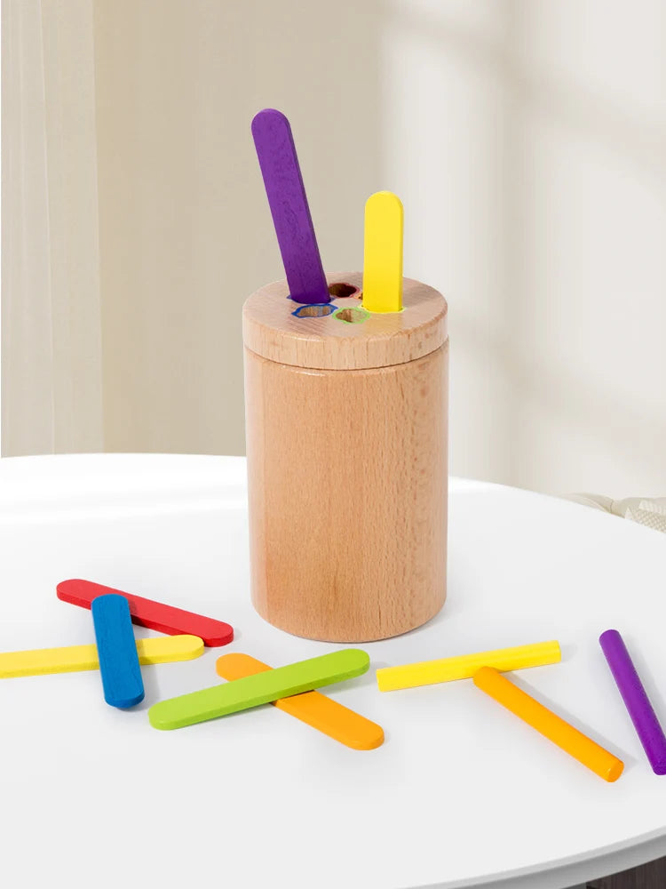 Wooden Color Sorting Toy for Toddlers – Montessori Fine Motor Skills Game