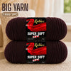 Two skeins of super soft red acrylic yarn for knitting and crochet projects