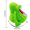 A bright lime green plush toy shaped like a ghost, shown from the side and top view.