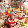 Kids Pretend Play Cleaning Set with Working Toy Vacuum