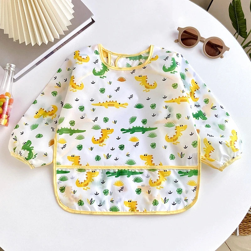 Waterproof Long Sleeve Baby Bib with Full Sleeve Protection