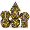 Steampunk Metal Dice Set - 7-Piece Polyhedral RPG Dice