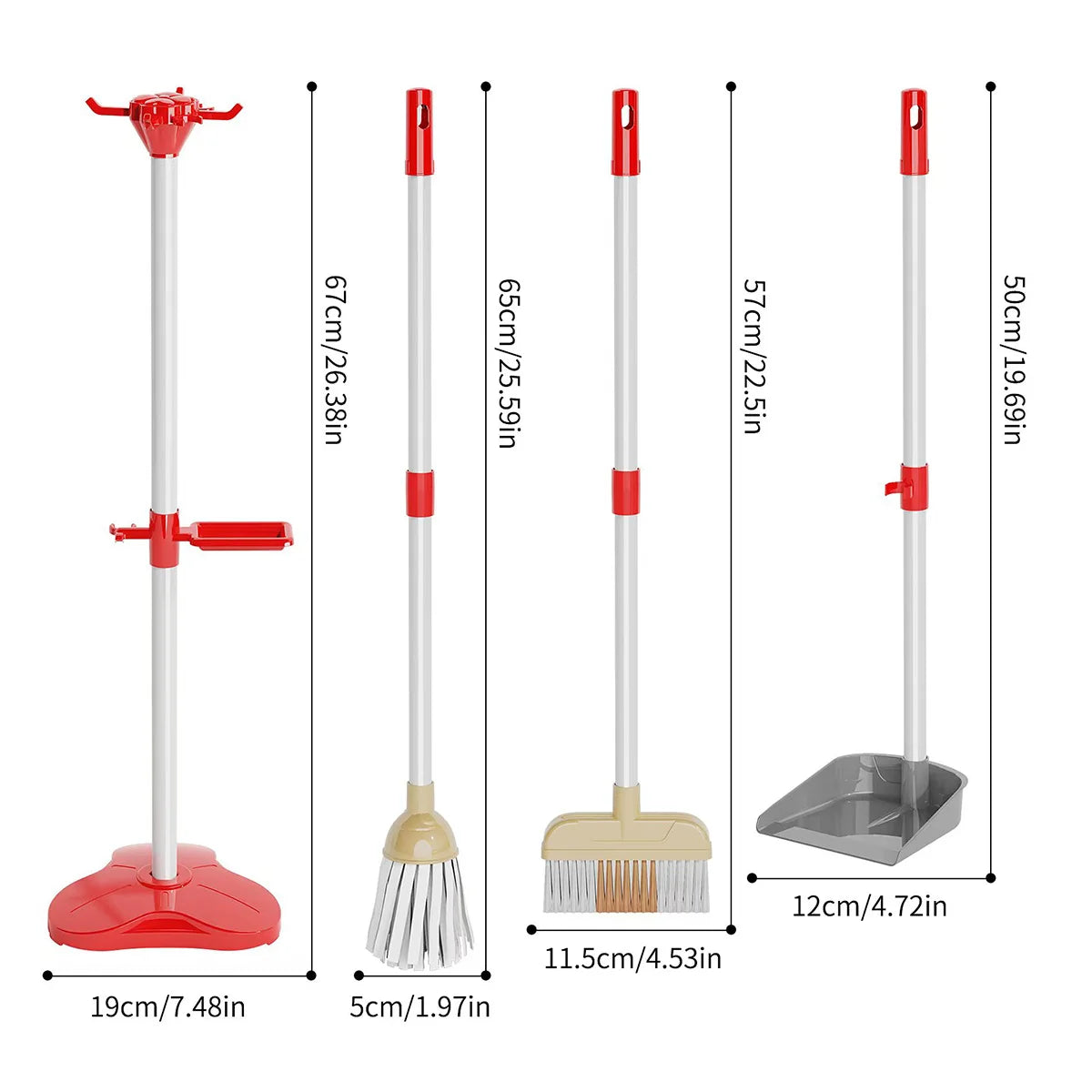 Kids Pretend Play Cleaning Set with Working Toy Vacuum