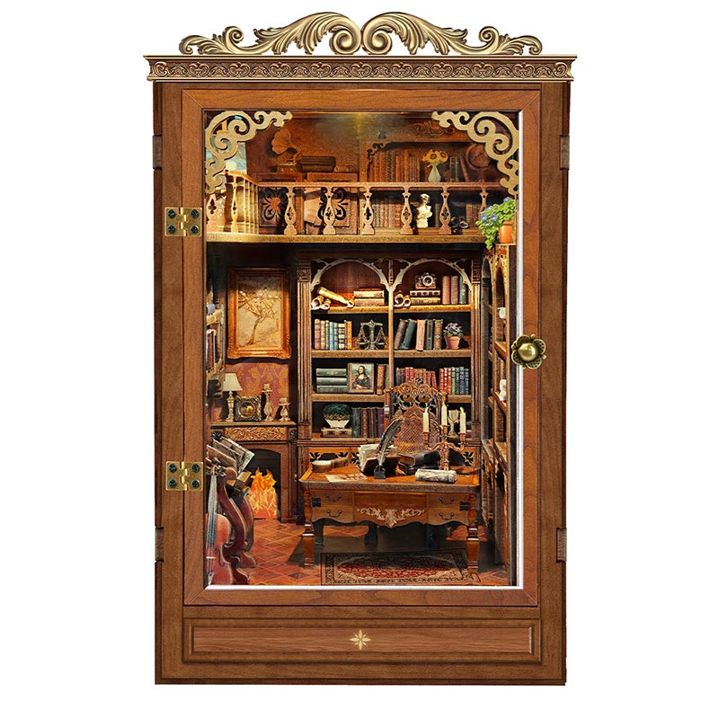 DIY Book Nook Shelf Insert Kit - Time Book House with Lights