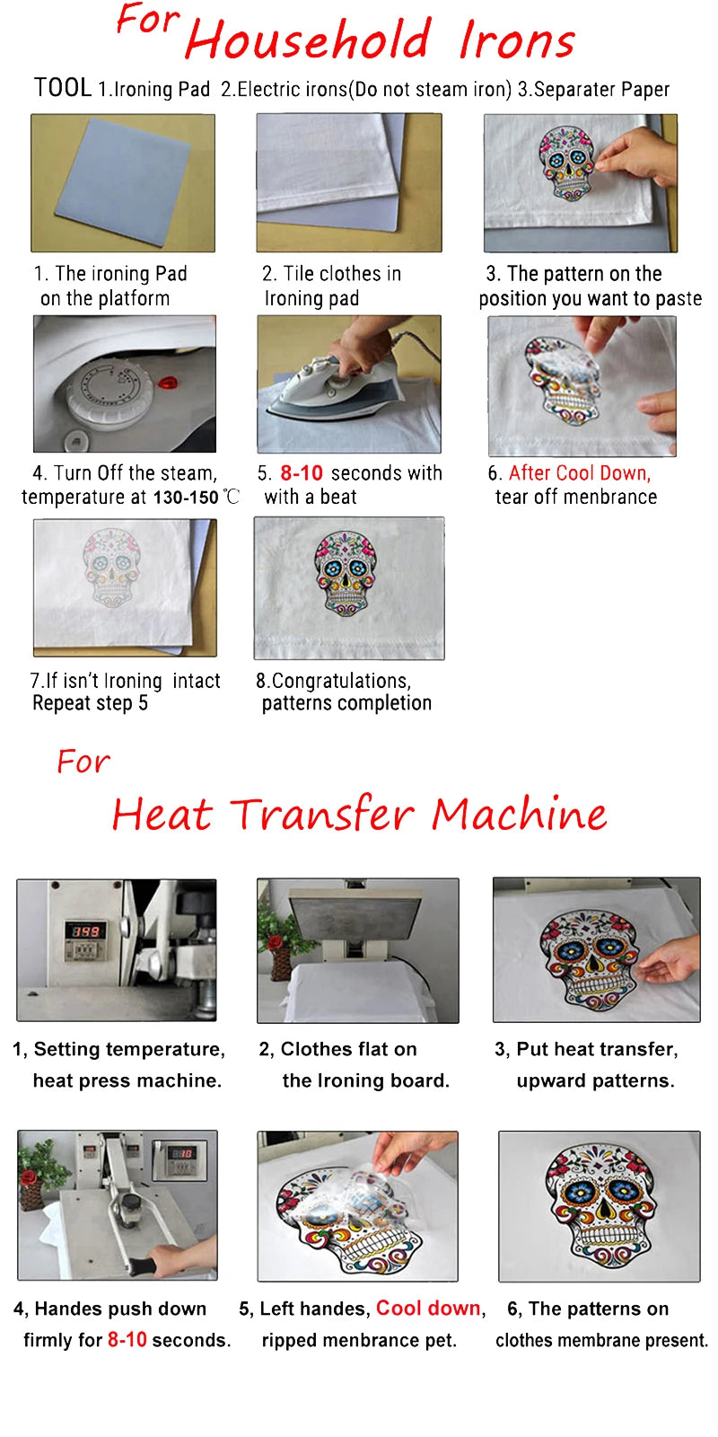 Custom Iron-On Heat Transfer Patches for Clothing & DIY Projects
