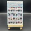 A sheet of cute decorative stickers featuring various facial hair styles and a teapot design.