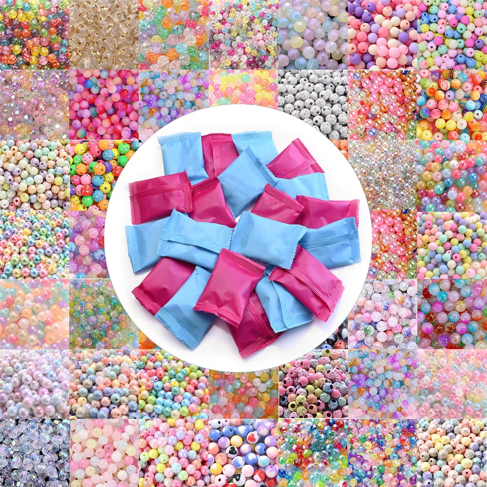 8mm Acrylic Beads Variety Pack for Jewelry Making