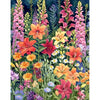 A vibrant paint by numbers kit featuring acrylic canvas art of various colorful flowers and foliage.