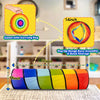A colorful balance stone sensory training toy set with a carrying bag and various sized stones.