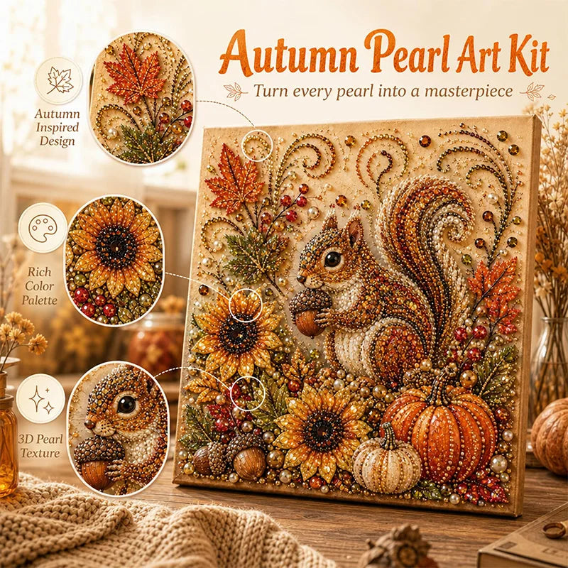 Autumn Pumpkin 5D Pearl Painting Kit with Frame