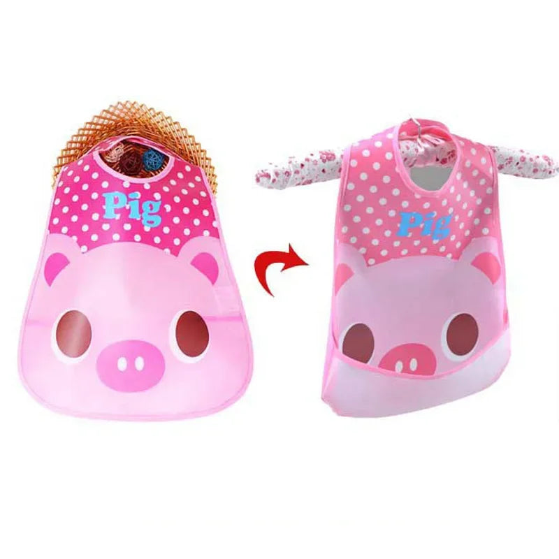 Waterproof Baby Bibs (3-Pack) – Cartoon Animal Feeding Aprons for Toddlers