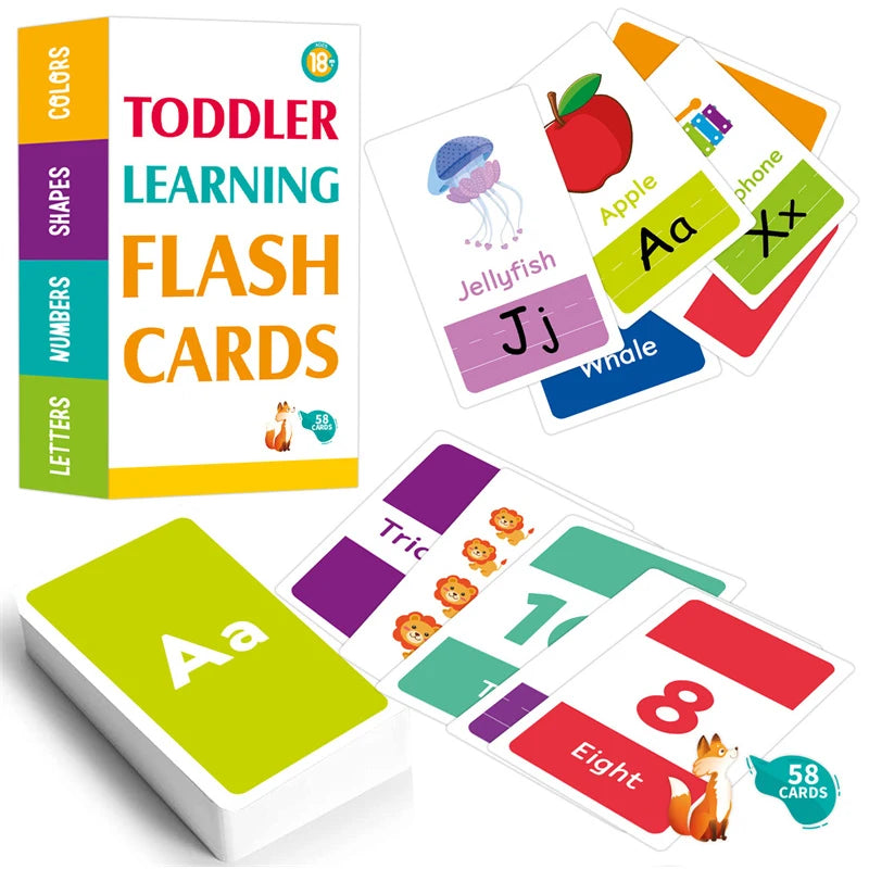 Early Learning Flash Cards Set: Letters, Numbers, Shapes & Colors