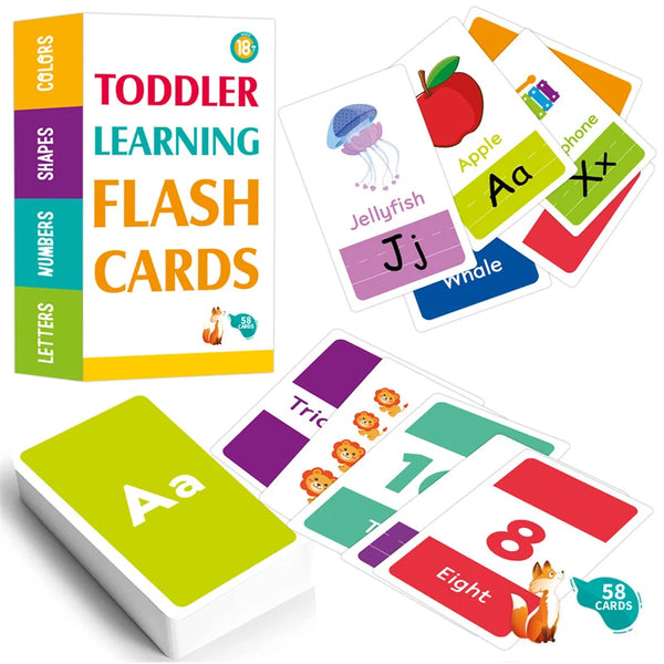 Early Learning Flash Cards Set: Letters, Numbers, Shapes & Colors