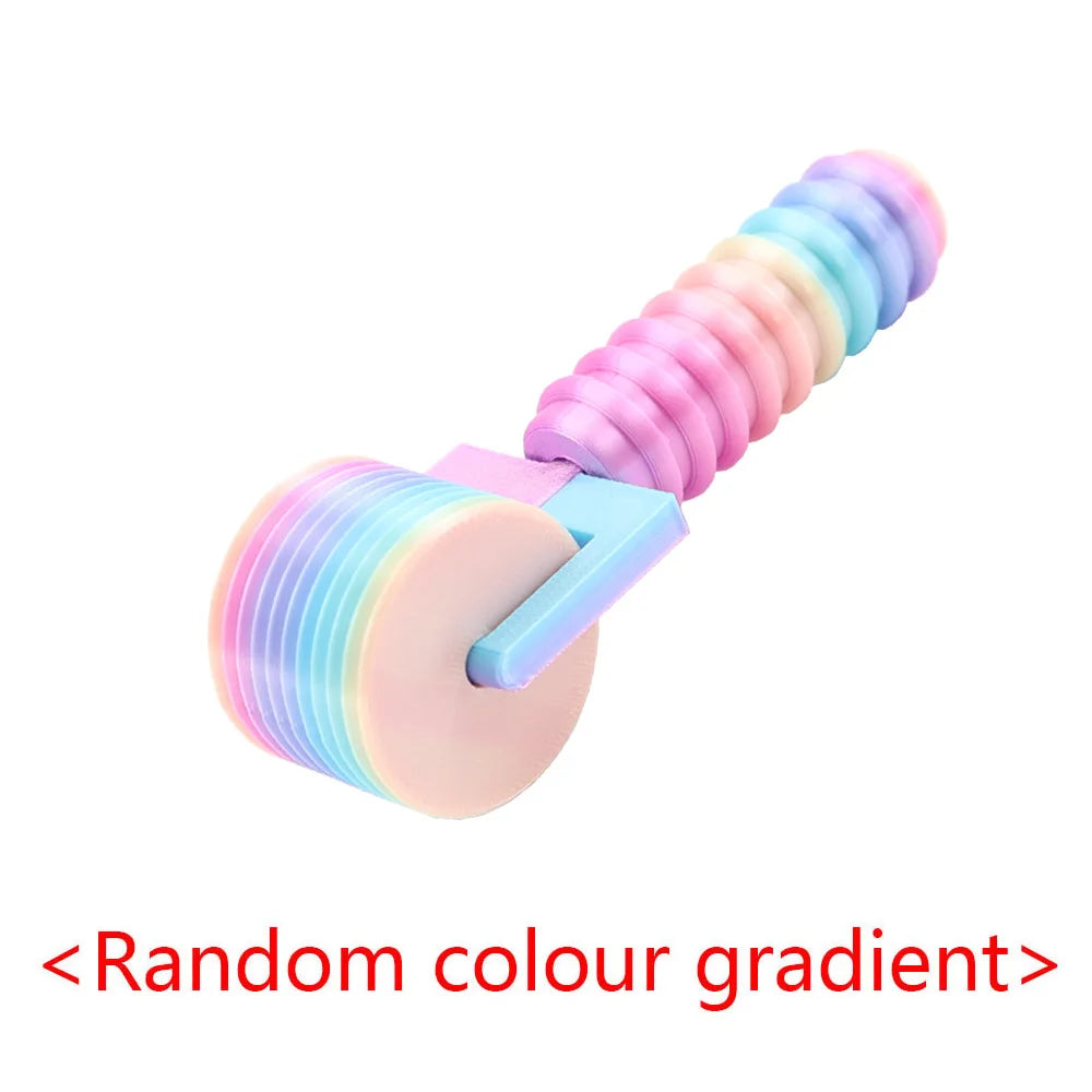 A pink and blue gradient diamond painting roller with a light purple spiral cylinder.