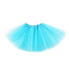 Light blue sparkling princess tutu dress for girls with a ruffled neckline