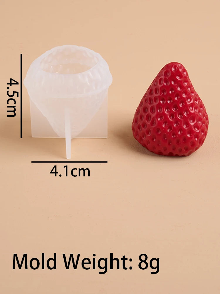 Strawberry Shaped Silicone Candle Mold for DIY Crafts