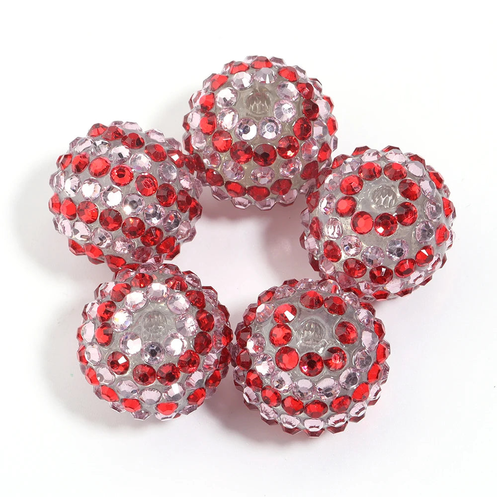 Sparkling Two-Tone Striped Resin Beads (20mm, Set of 5)