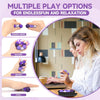 Hands demonstrate multiple play options for endless fun and relaxation including magnetic linking, rotation, friction, and sc