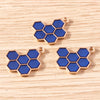 Gold Enamel Honeybee Charms for Jewelry Making (Set of 10)