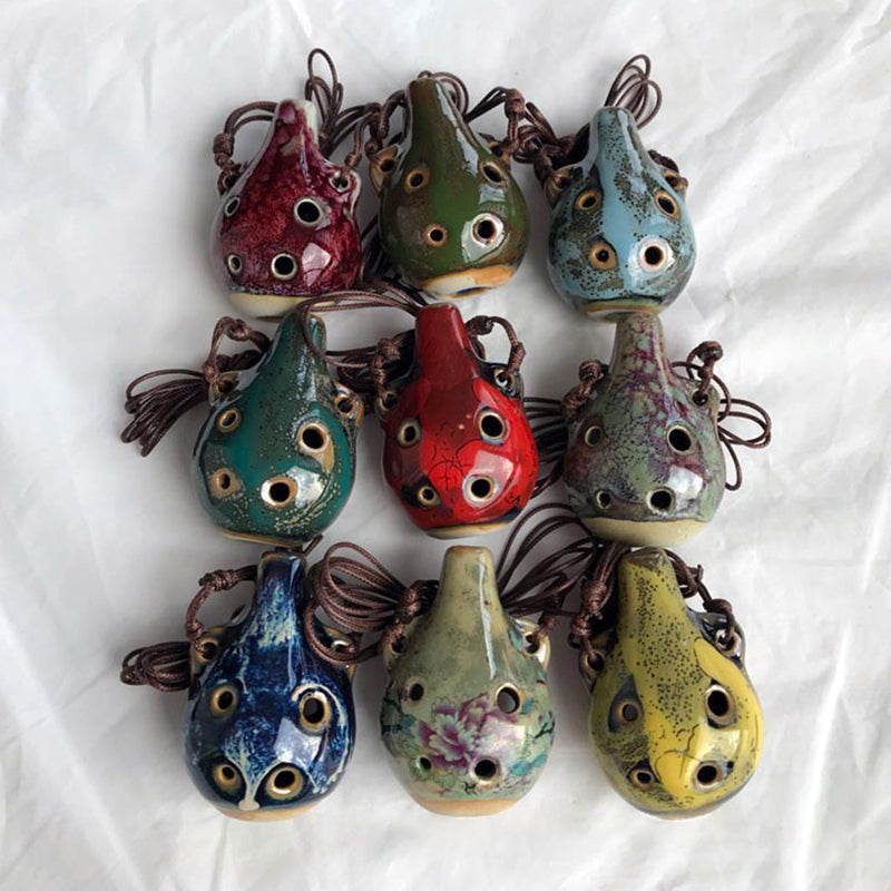 Ceramic 6-Hole Ocarina Pendant for Beginners