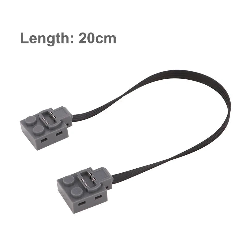 A black cord with two connectors is shown next to a measurement indicating a length of 20cm.