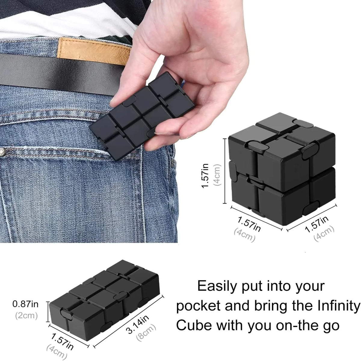 Infinity Cube Fidget Toy – Durable Metal & Plastic Stress Reliever