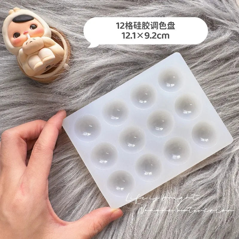 Flexible Silicone Paint Palette Tray for Artists & Students