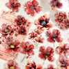 Red and pink floral hot stamp stickers for journaling and scrapbooking