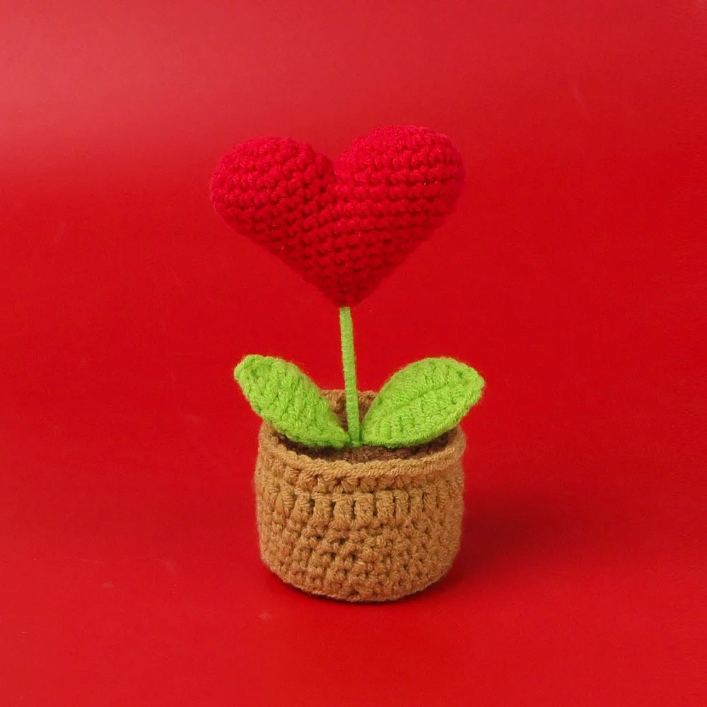 Handmade Crochet Sunflower in Pot