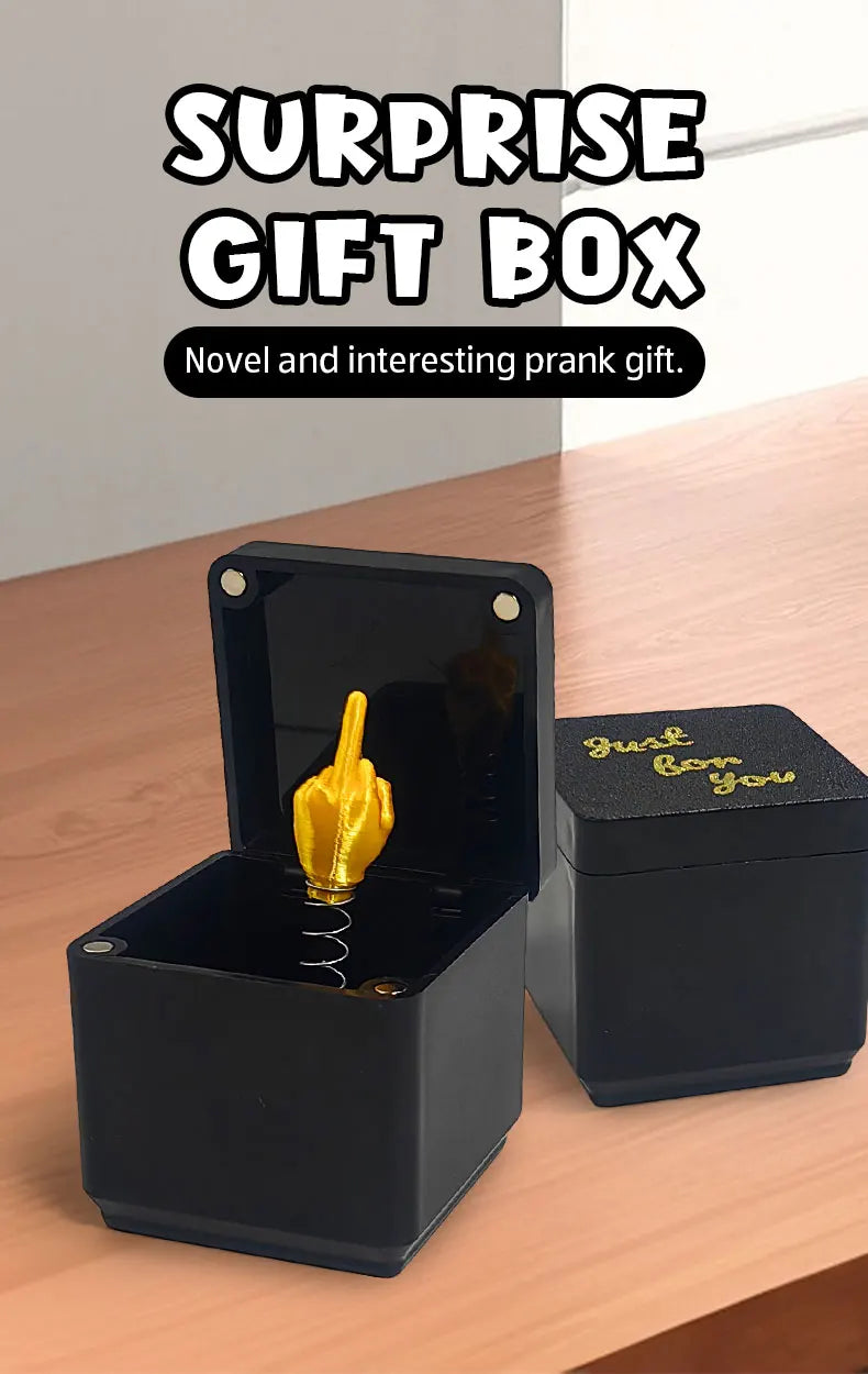 Middle Finger Surprise Gift Box - Funny Prank Toy for Desk & Gag Gifts