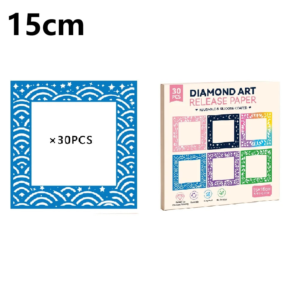 Box of 30 sheets of reusable non-stick release paper for diamond painting