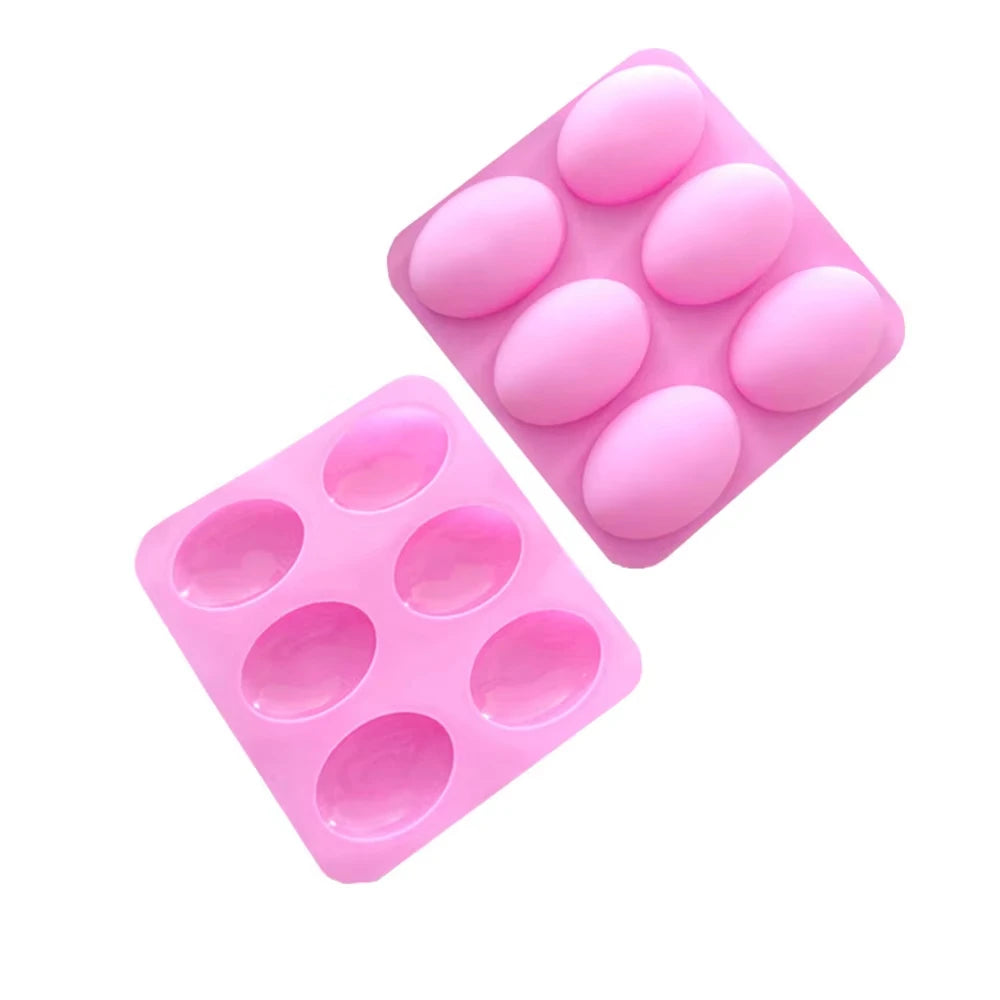 6-Cavity Silicone Soap Mold for DIY Crafts & Baking