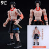 A fully articulated 14cm action figure of Yuji Itadori from Jujutsu Kaisen, featuring pink skin and black clothing.