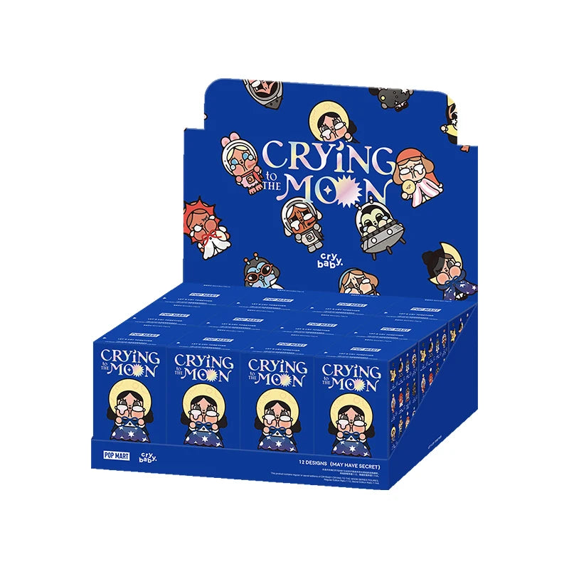 A box of Crying Moon collectible figurines featuring characters crying to the moon.