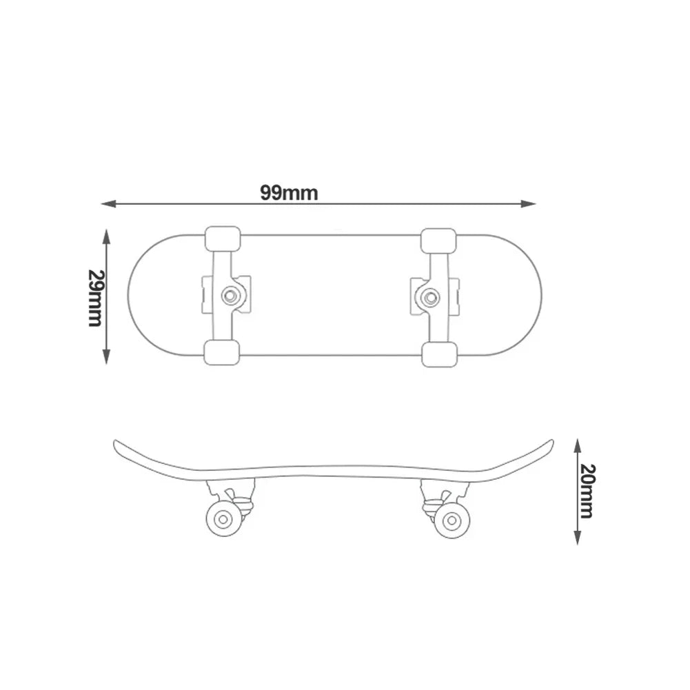 Wooden Finger Skateboard with Professional Trucks