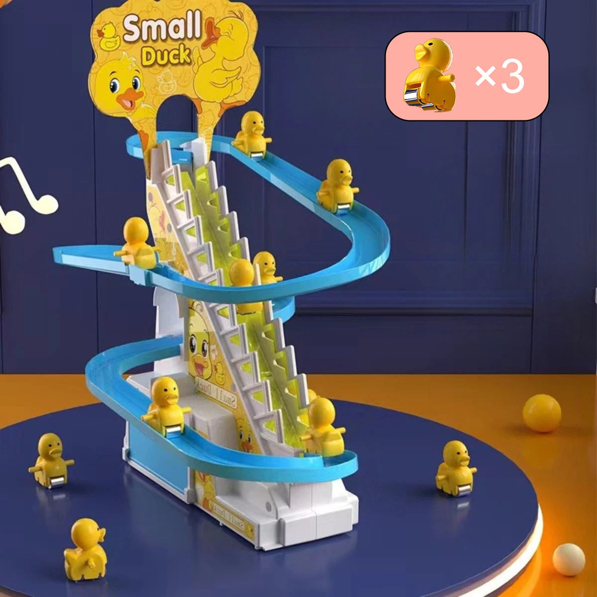 Musical Duckling Climbing Stairs Toy