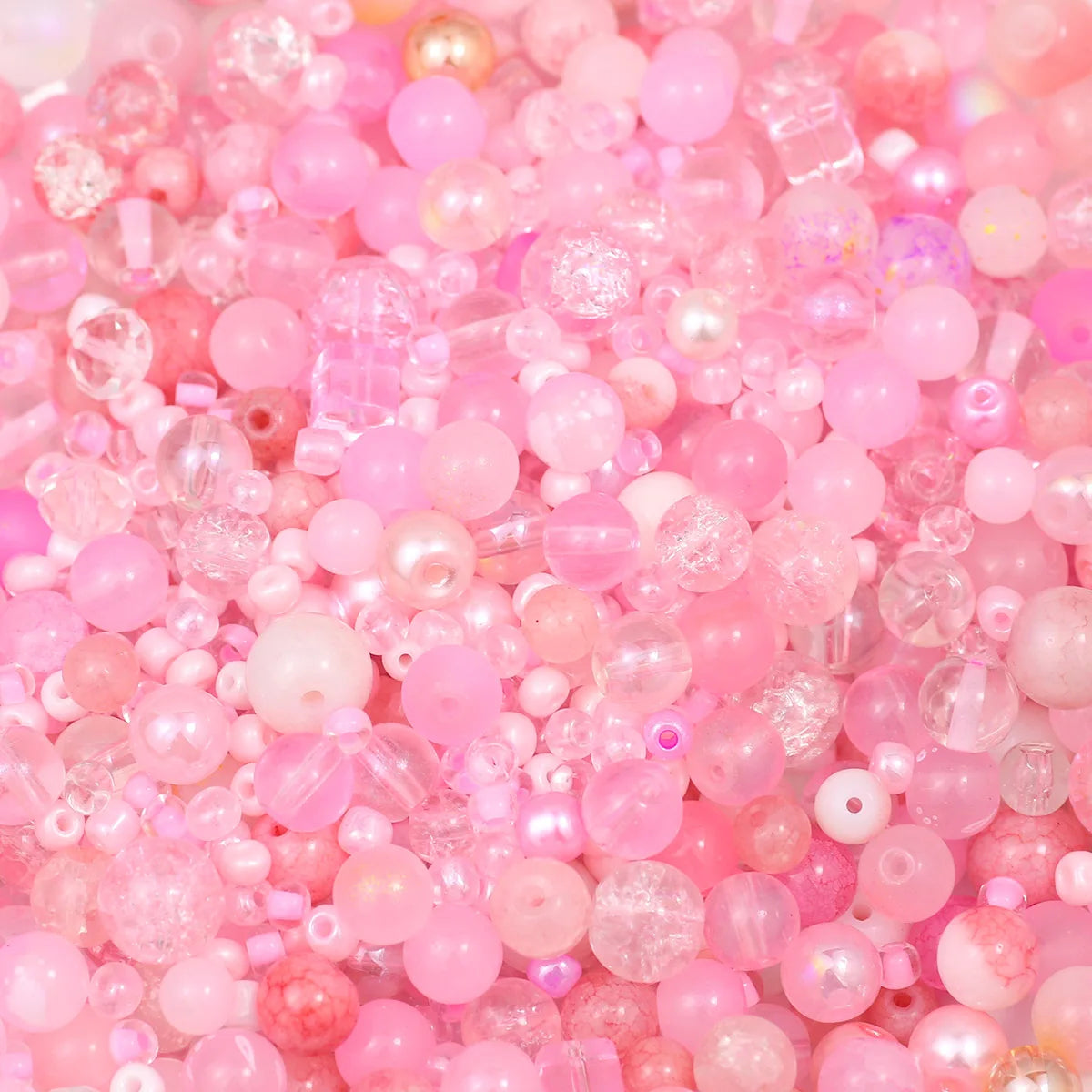 Mixed Glass Beads in Assorted Sizes for Jewelry Making