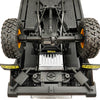 Black 1/10 RC Car upgrade kit featuring TPU mud flaps, fuel tank, and exhaust mufflers for an FCX10 Range Rover model.