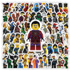 A collection of cartoon ninja stickers featuring various characters and designs.