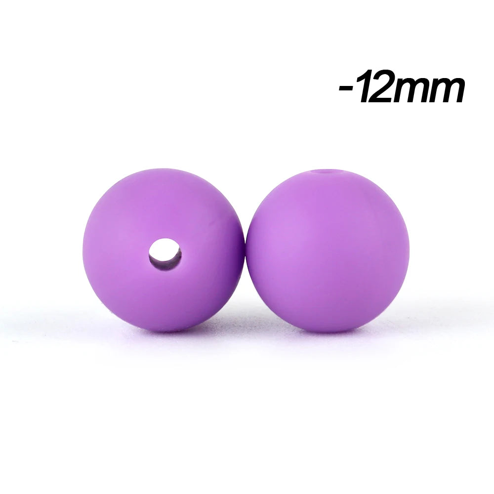 12mm Silicone Beads for DIY Jewelry Making & Crafts (20/50/100 Pack)
