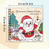 A spiral-bound coloring book featuring a Q-version Santa Claus character surrounded by Christmas elements.