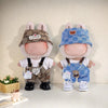 17cm Labubu Doll Clothing Set – Striped Overalls, Vest, and Hat