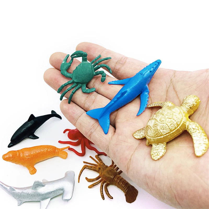 56-Piece Ocean Animal Figurines Set with Coral and Sea Creatures