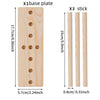 A set of wooden ribbon bow makers including one base plate and three sticks for crafting