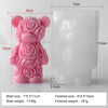 A pink silicone mold shaped like a rose bear for making candles and DIY crafts.