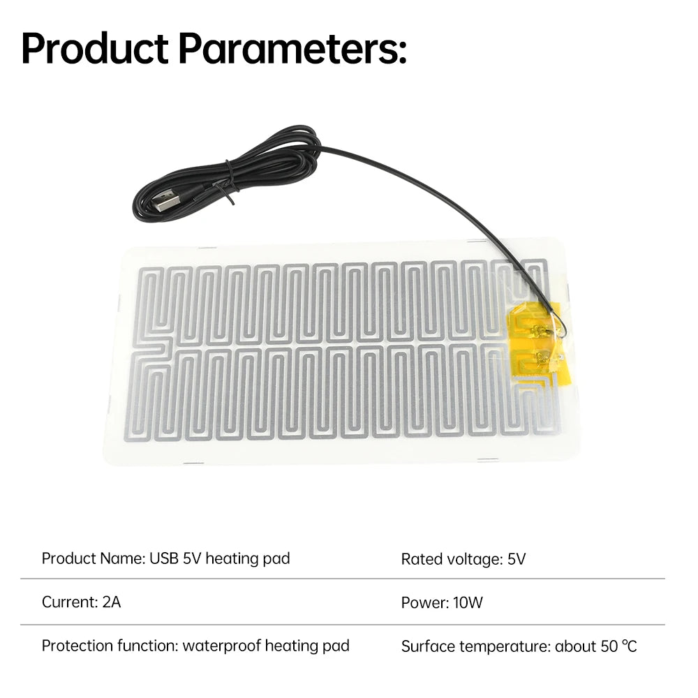USB Heating Pad – Waterproof Portable Warm Plate for Desk, Pets & Plants
